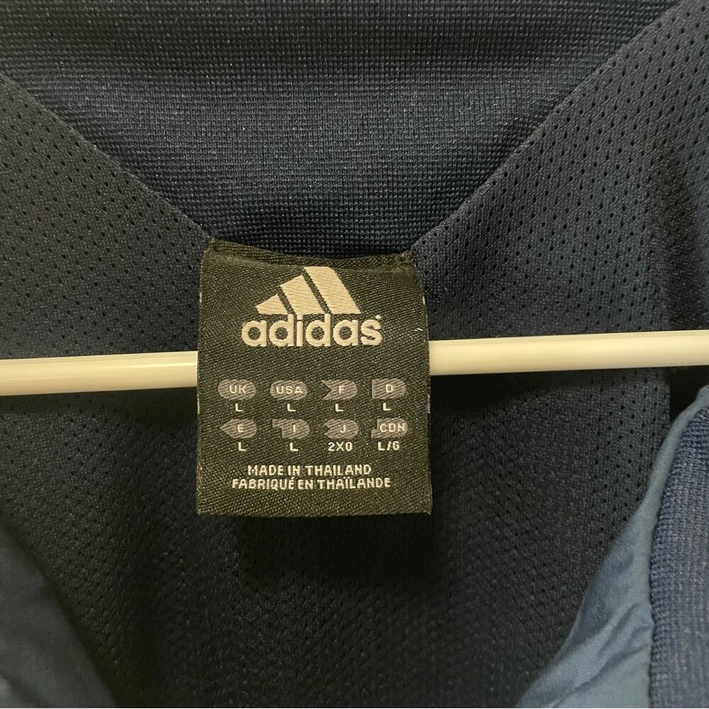 Adidas Mens Lightweight Climalite Jacket Windbreaker Athletic Blue & White Large - Picture 6 of 10